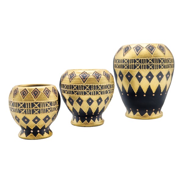 Trio de poteries décoratives