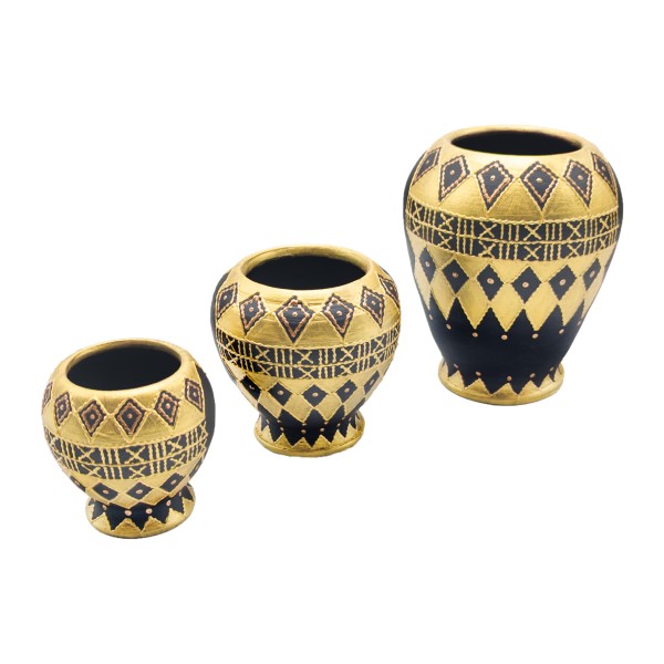 Trio de poteries décoratives