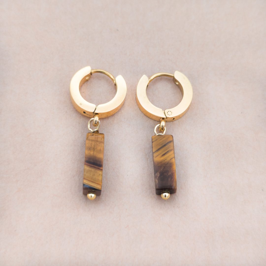 Boucles d'oreilles œil de tigre