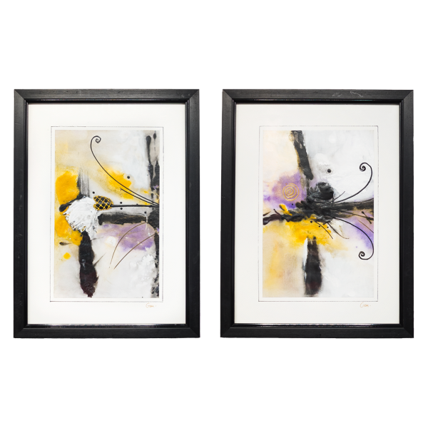 Duo de peintures abstraites