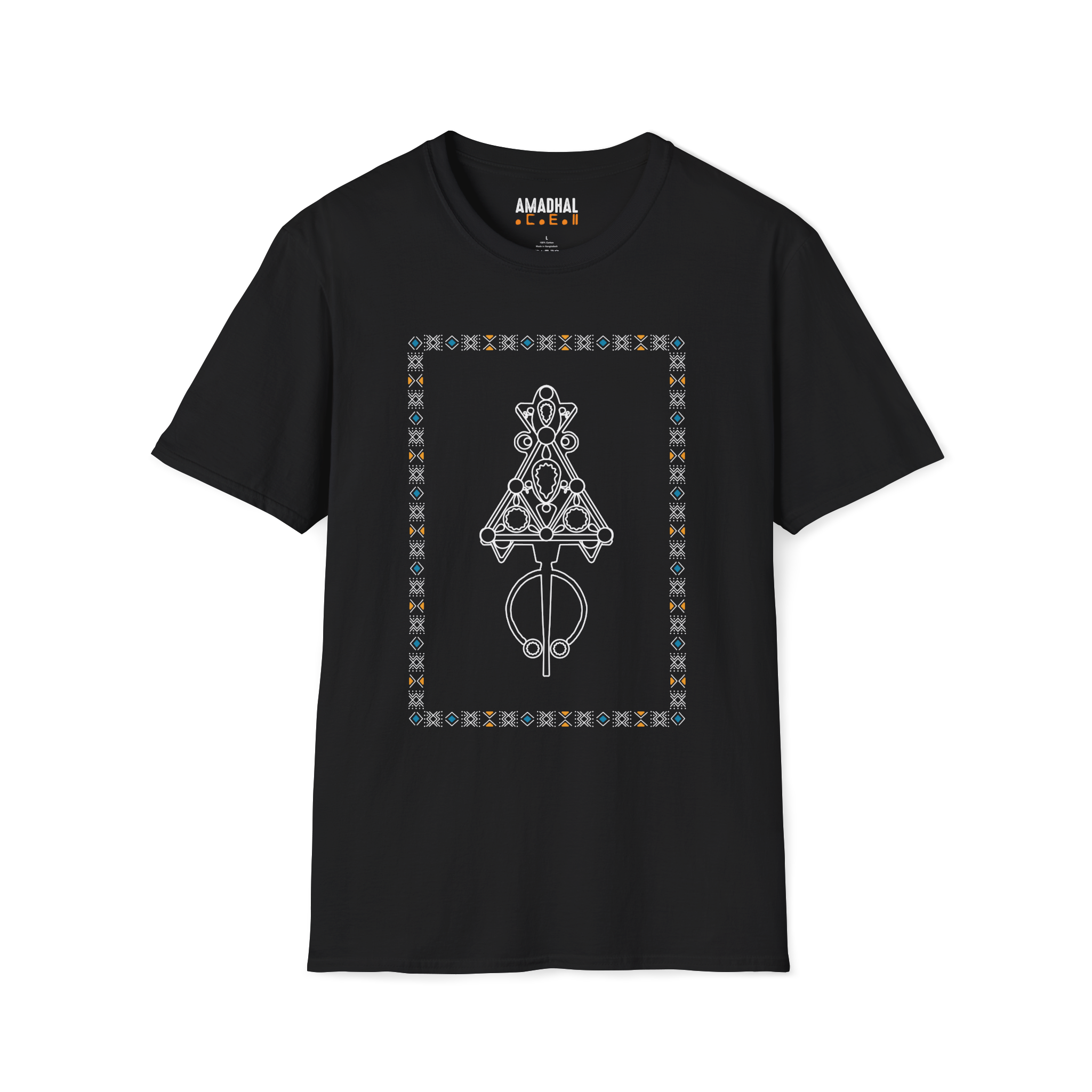 T-shirt Fibule Kabyle 100% coton - Noir
