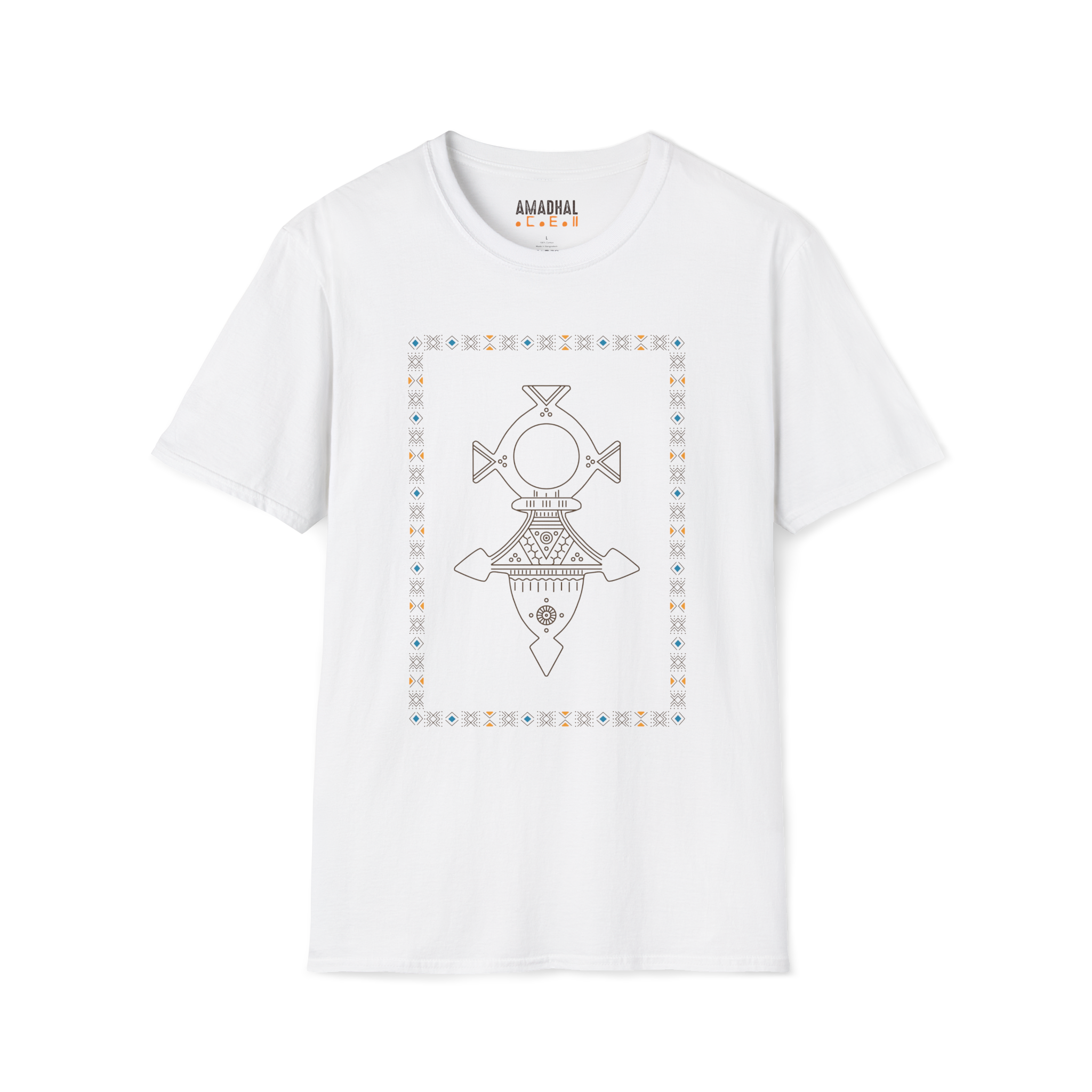 T-shirt Croix du sud Touareg 100% coton - Blanc