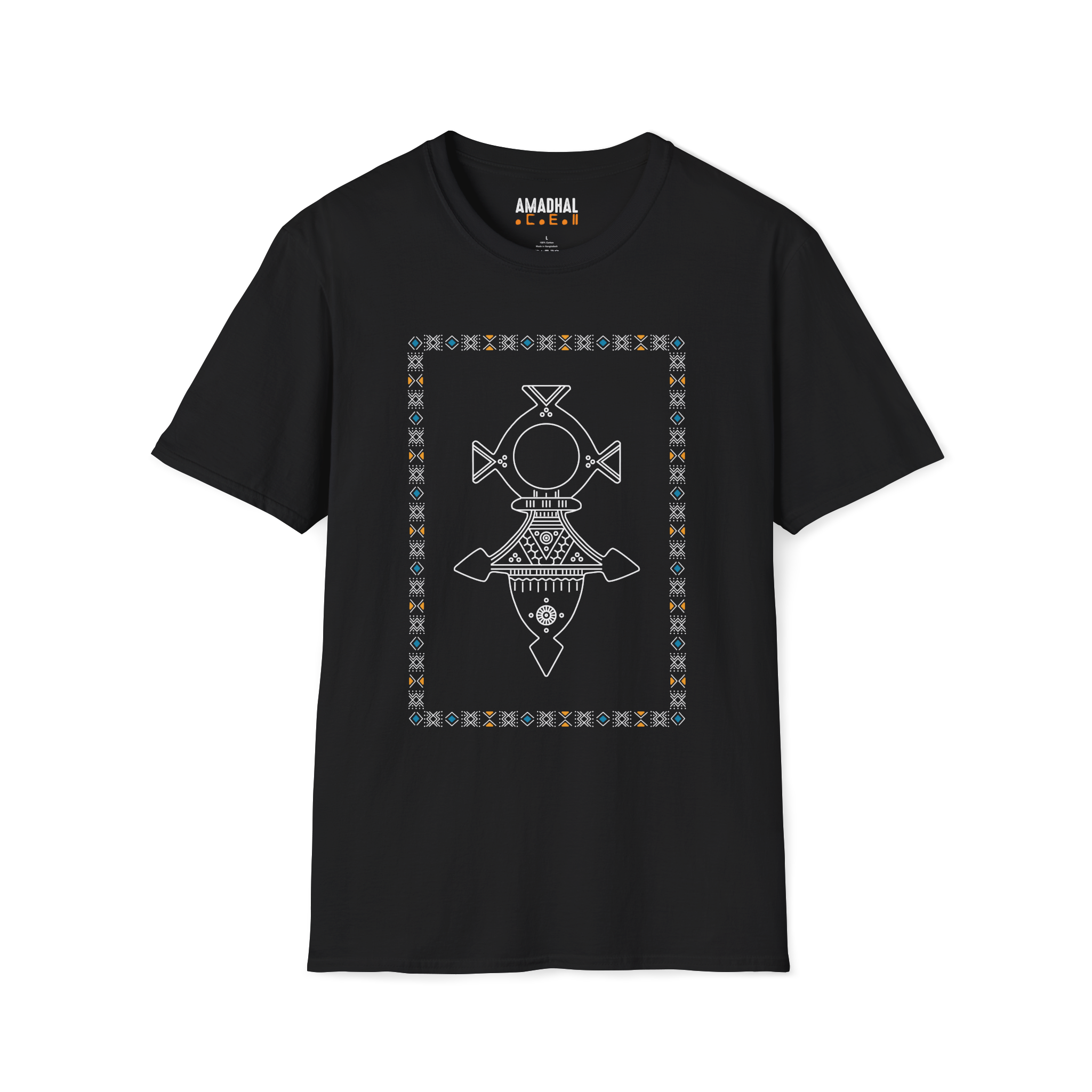 T-shirt Croix du sud Touareg 100% coton - Noir
