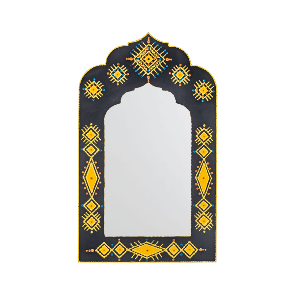 Miroir en bois amazigh en forme d'arcade