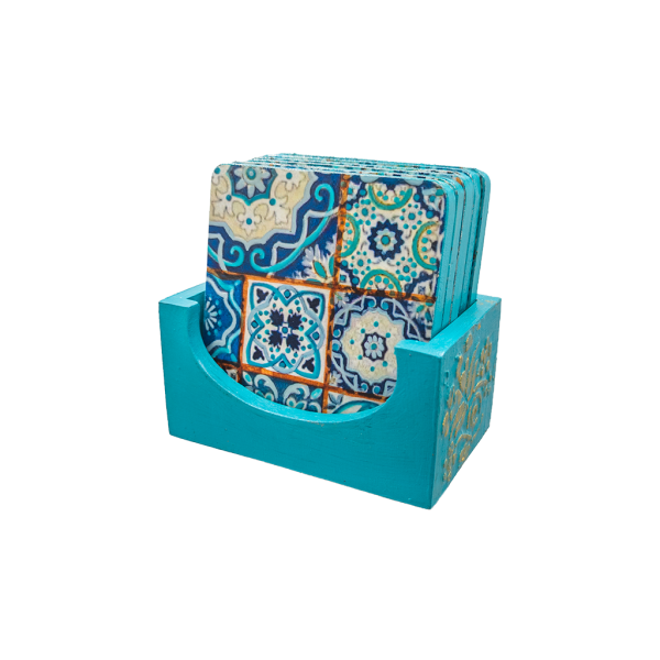 Sous verre avec leur support de rangement