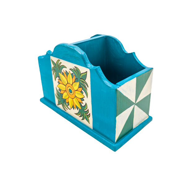Rangement en bois à deux compartiments