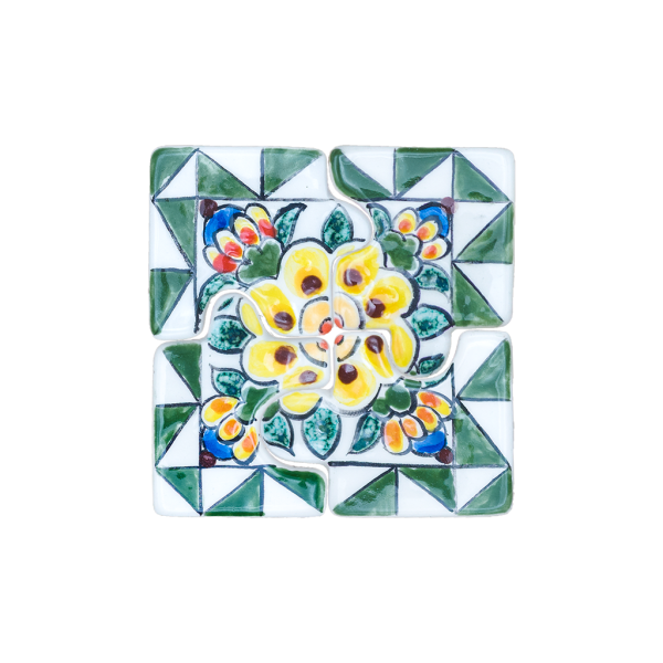 Sous verre en céramique en puzzle (4 pièces)