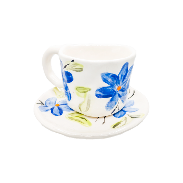 Ensemble tasse et sous-tasse flower power